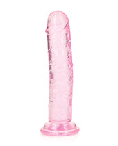Shots Realrock Crystal Clear 6" Straight Dildo W/suction Cup - Pink - GreatEagleInc