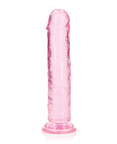 Shots Realrock Crystal Clear 7" Straight Dildo W/suction Cup - Pink - GreatEagleInc
