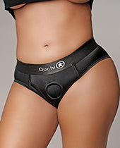 Shots Ouch Vibrating Strap On High-cut Brief - Black - GreatEagleInc