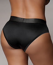 Shots Ouch Vibrating Strap On High-cut Brief - Black - GreatEagleInc