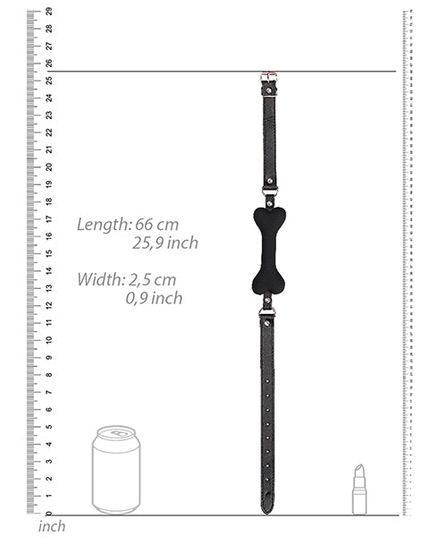 Shots Ouch Puppy Play Silicone Bone Gag - Black - GreatEagleInc