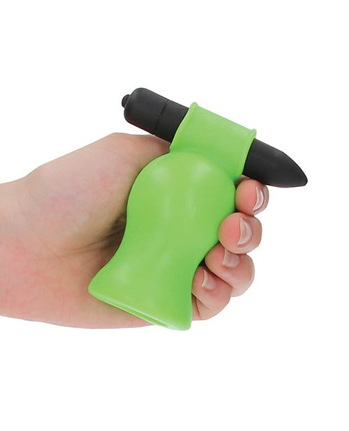 Shots Ouch Vibrating Head Masturbator - Glow In The Dark - GreatEagleInc