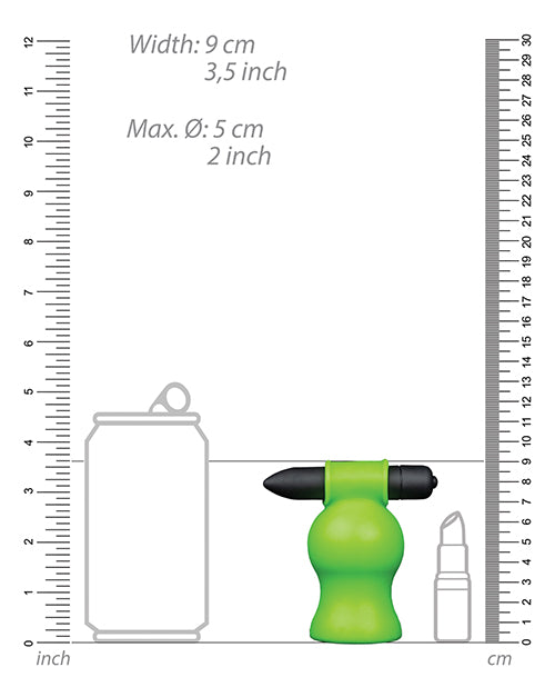 Shots Ouch Vibrating Head Masturbator - Glow In The Dark - GreatEagleInc