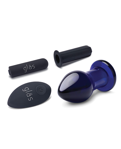 Glas 3.5" Rechargeable Vibrating Butt Plug - Blue - GreatEagleInc