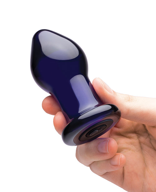 Glas 3.5" Rechargeable Vibrating Butt Plug - Blue - GreatEagleInc