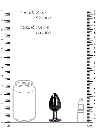 Heart Gem Butt Plug Gunmetal Amethyst - GreatEagleInc