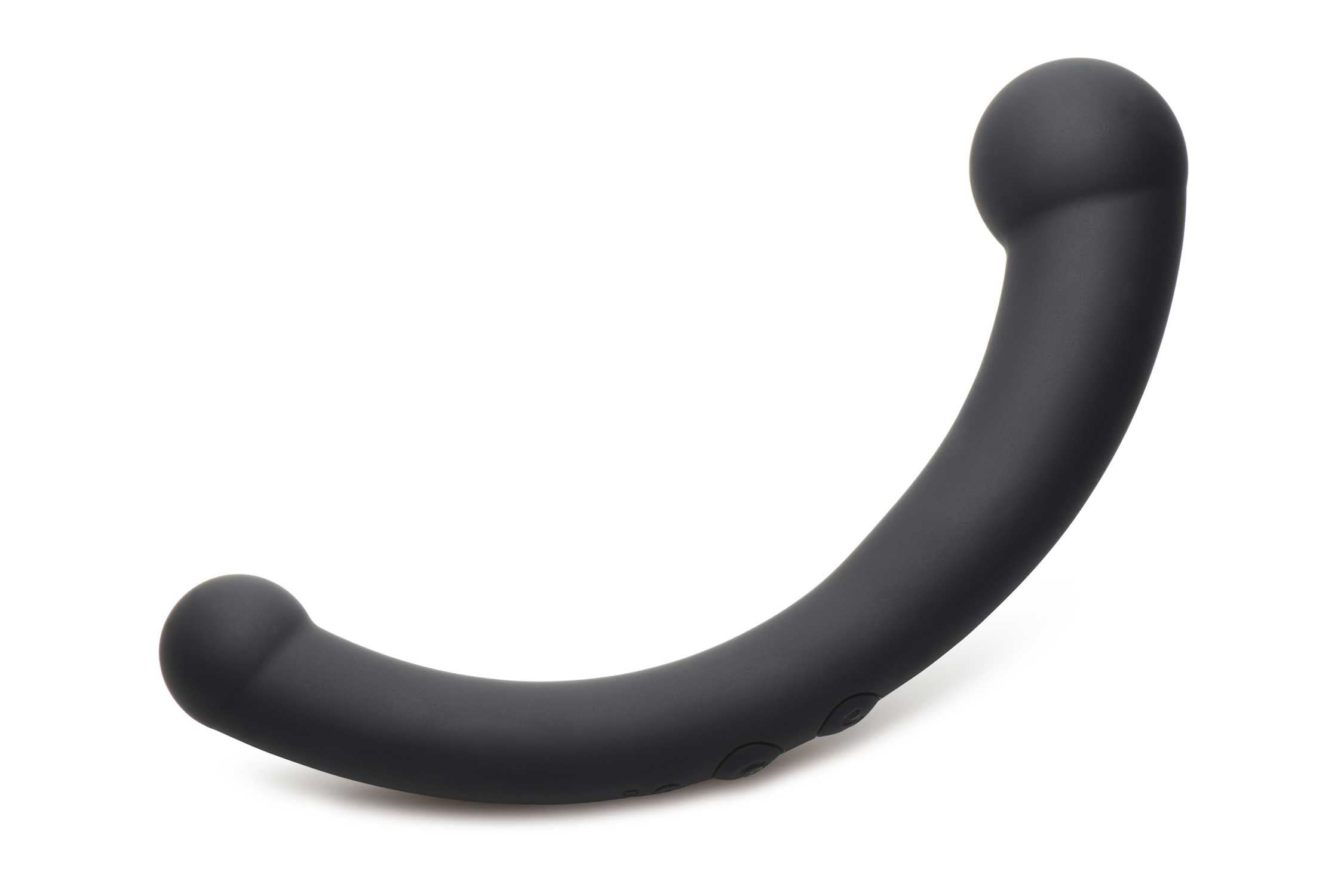 10x Vibra-Crescent Silicone Dual Ended Dildo - Black - Adult Products