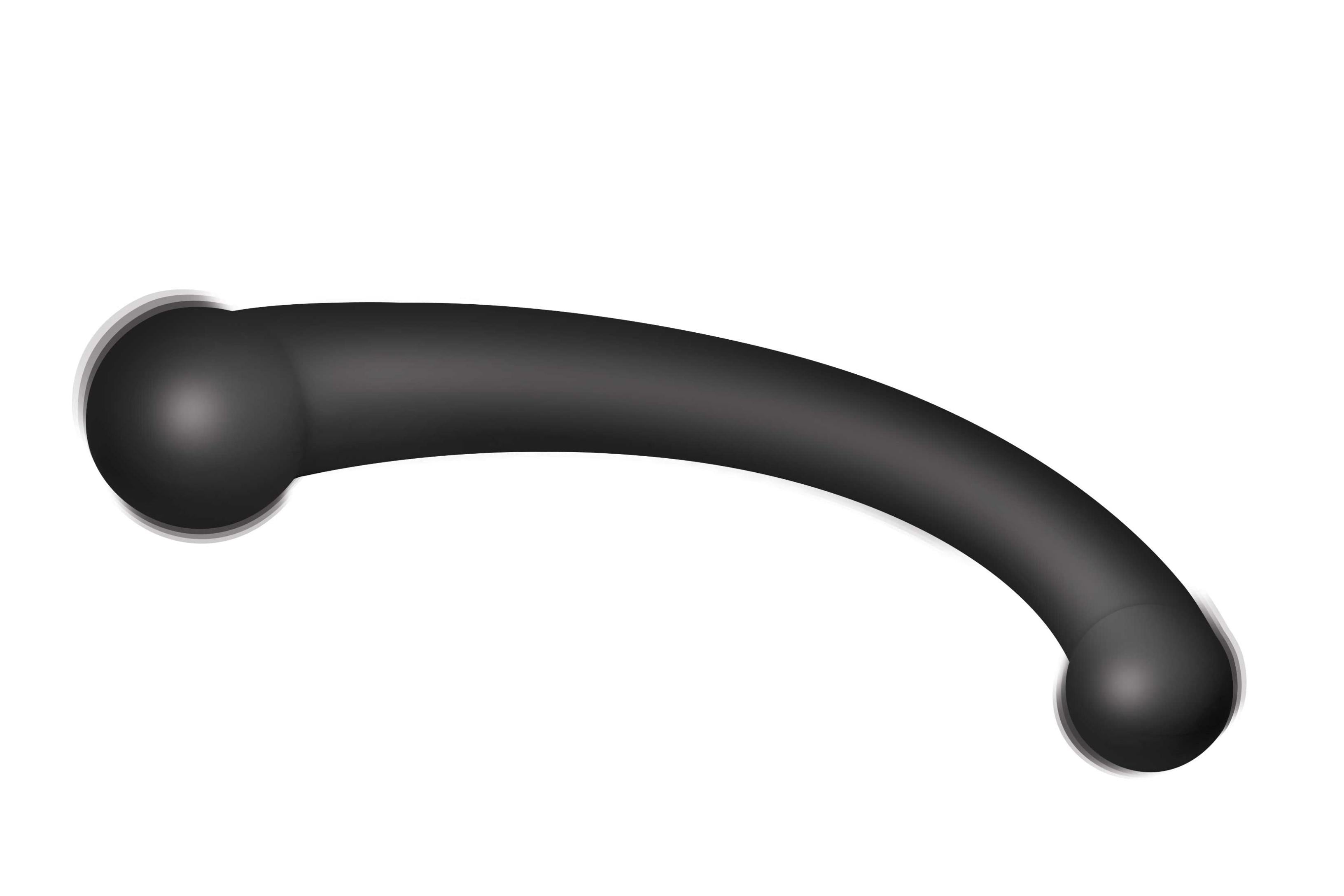 10x Vibra-Crescent Silicone Dual Ended Dildo - Black - Adult Products