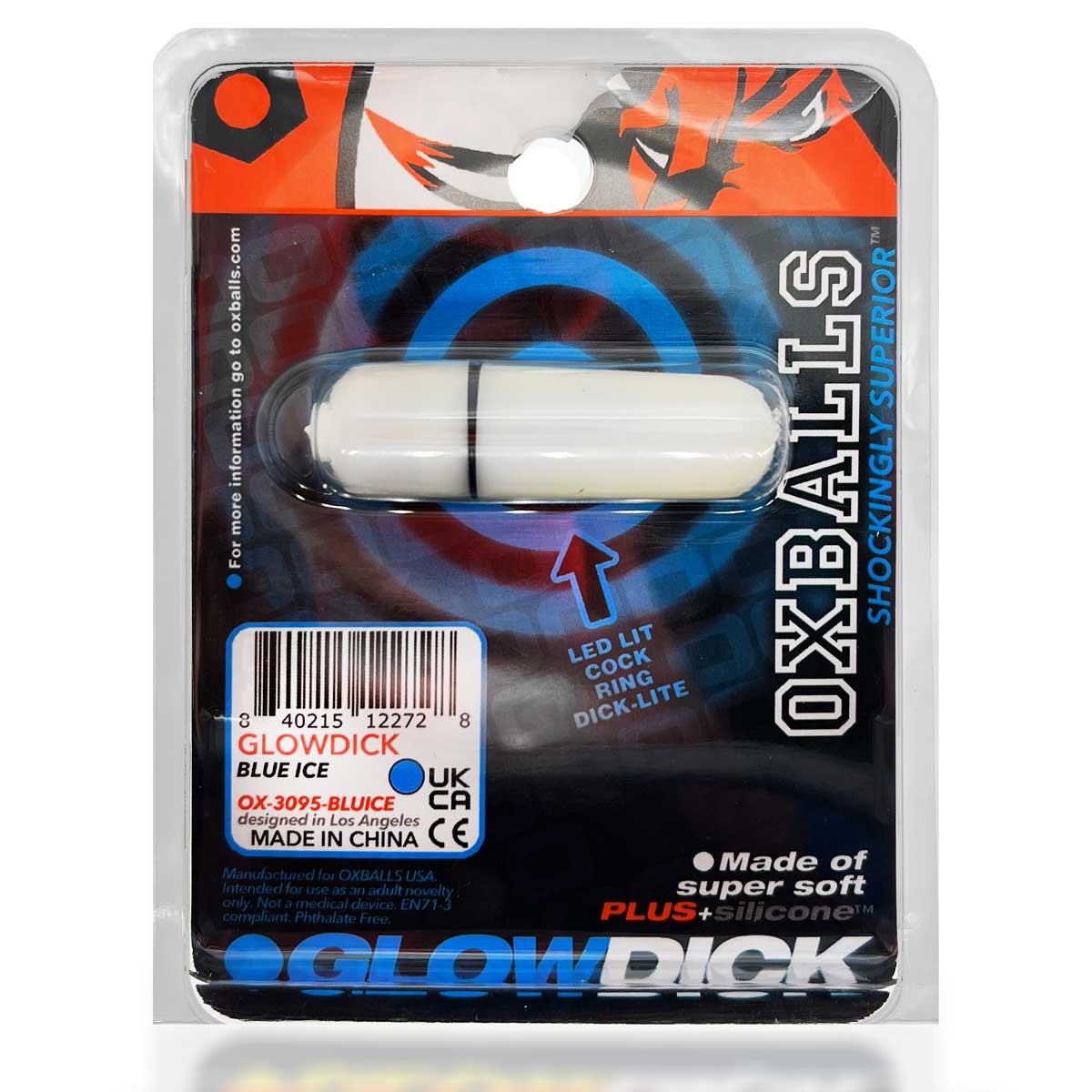 Glowdick Cockring With Led - Ice - GreatEagleInc