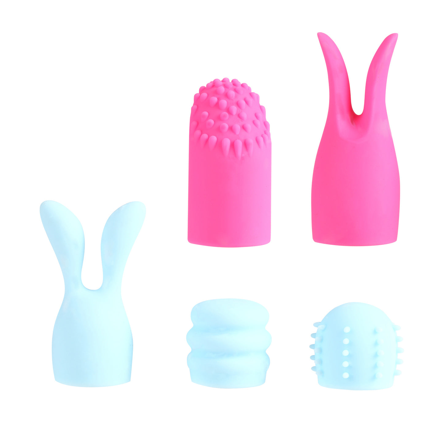 Quinn 5 Piece Silicone Attachments - Pink/blue - GreatEagleInc