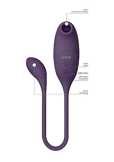 Vive Quino Air Wave/vibrating Egg Vibrator Purple - GreatEagleInc