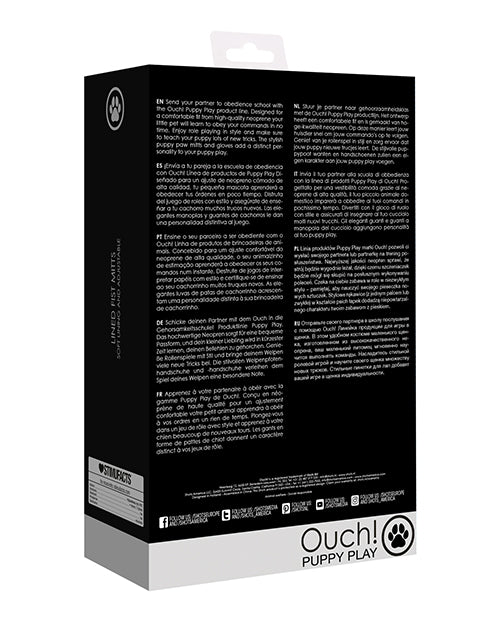 Shots Ouch Puppy Play Lined Fist Mitts - Black - GreatEagleInc