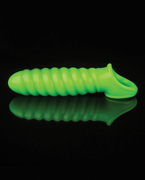 Shots Ouch Swirl Stretchy Penis Sleeve - Glow In The Dark - GreatEagleInc