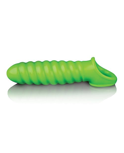 Shots Ouch Swirl Stretchy Penis Sleeve - Glow In The Dark - GreatEagleInc