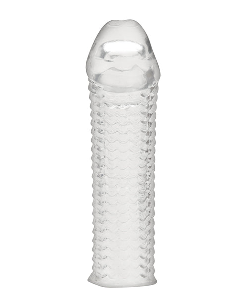 Blue Line C & B 6.5" Textured Penis Enhancing Sleeve Extension - Clear - GreatEagleInc