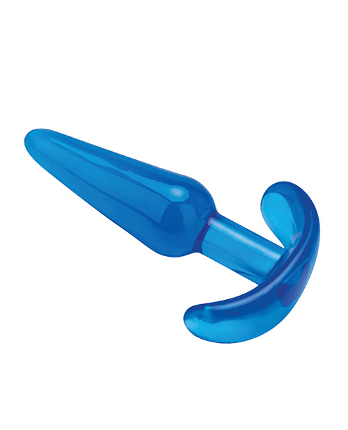 Blue Line C & B 4.25" Slim Tapered Butt Plug - Jelly Blue - GreatEagleInc