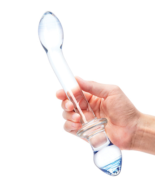 Glas 9.5" Double Play Dual Ended Dildo - Clear - GreatEagleInc