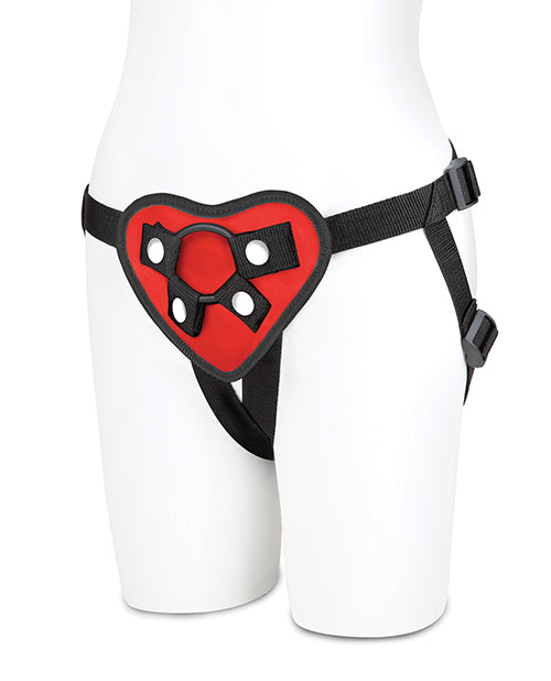 Lux Fetish Red Heart Strap On Harness Set - GreatEagleInc