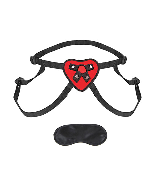 Lux Fetish Red Heart Strap On Harness Set - GreatEagleInc