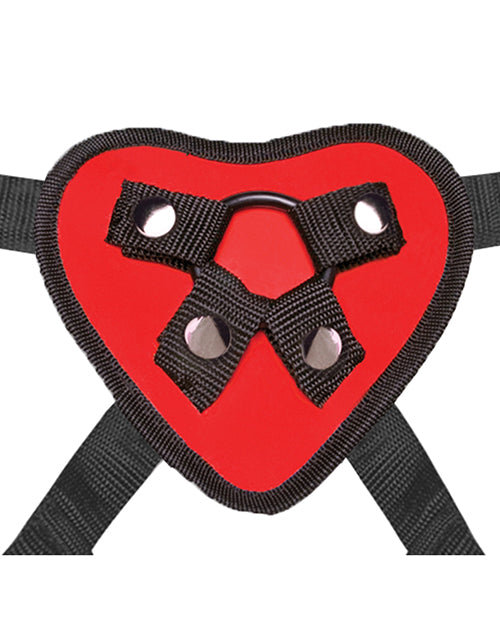Lux Fetish Red Heart Strap On Harness Set - GreatEagleInc