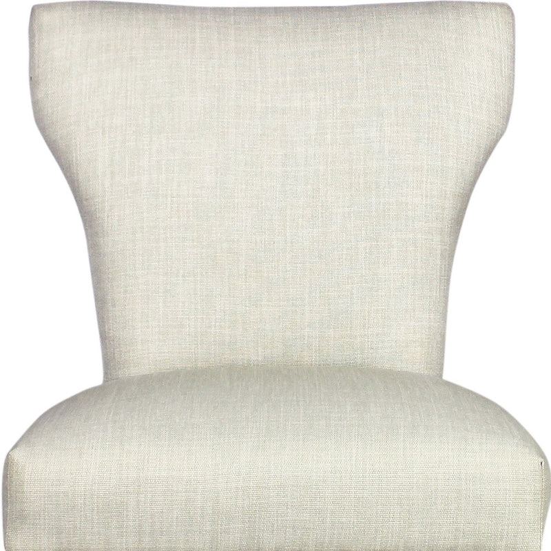 Set of Two Ivory and Natural Upholstered Fabric Dining Parsons Chairs - Kitchen & Dining