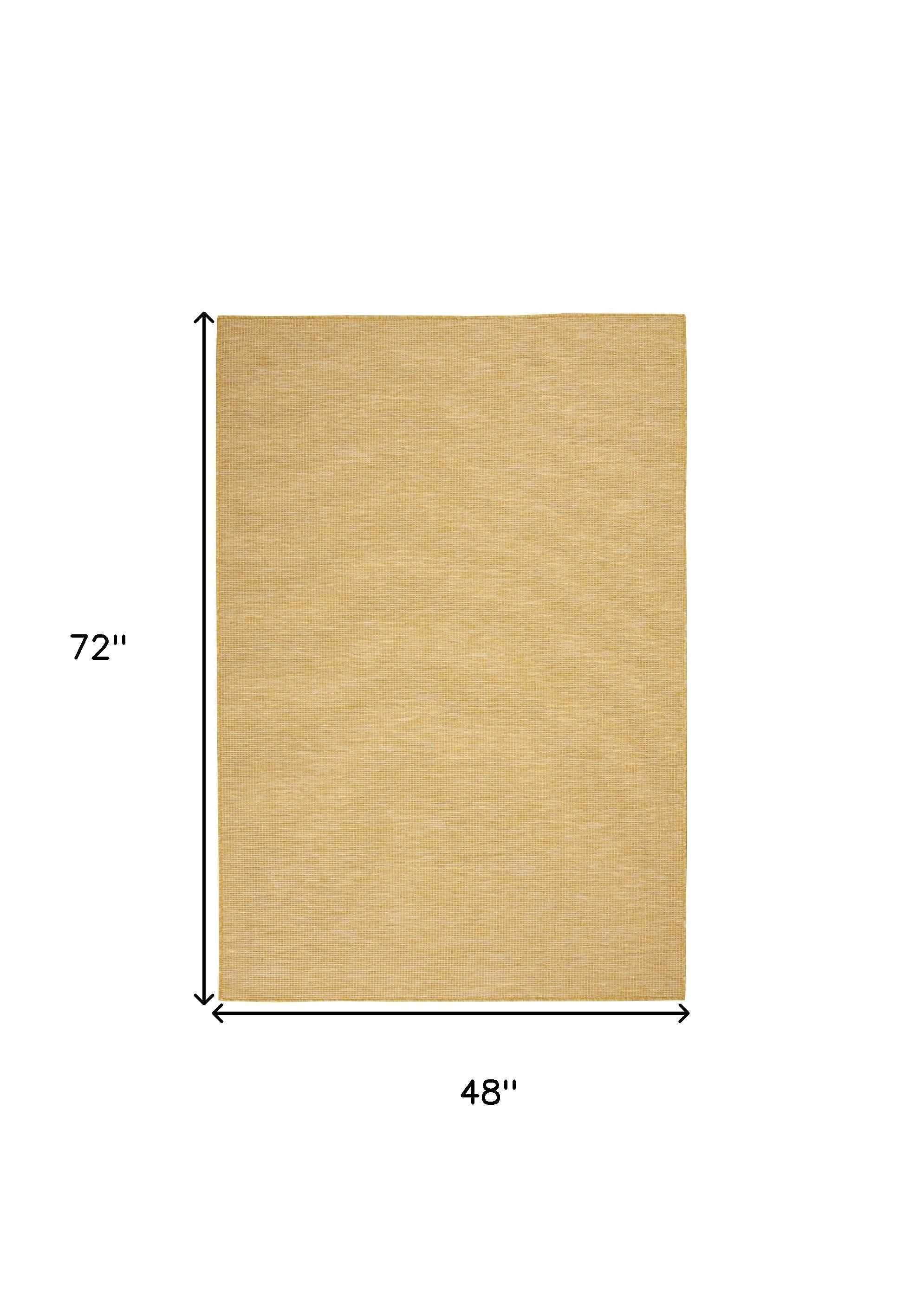 4' X 6' Yellow Indoor Outdoor Area Rug