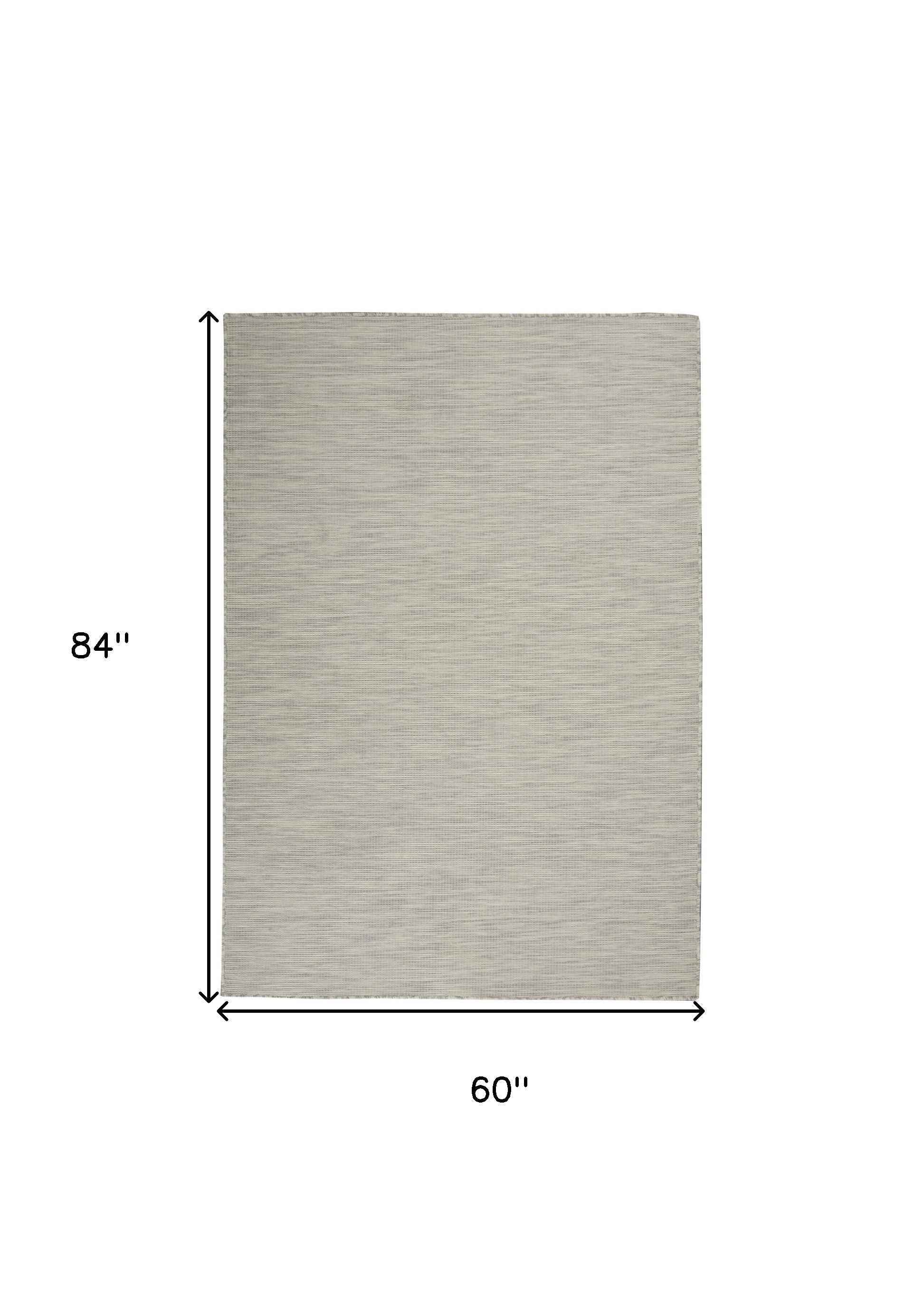 5' X 7' Light Gray Indoor Outdoor Area Rug