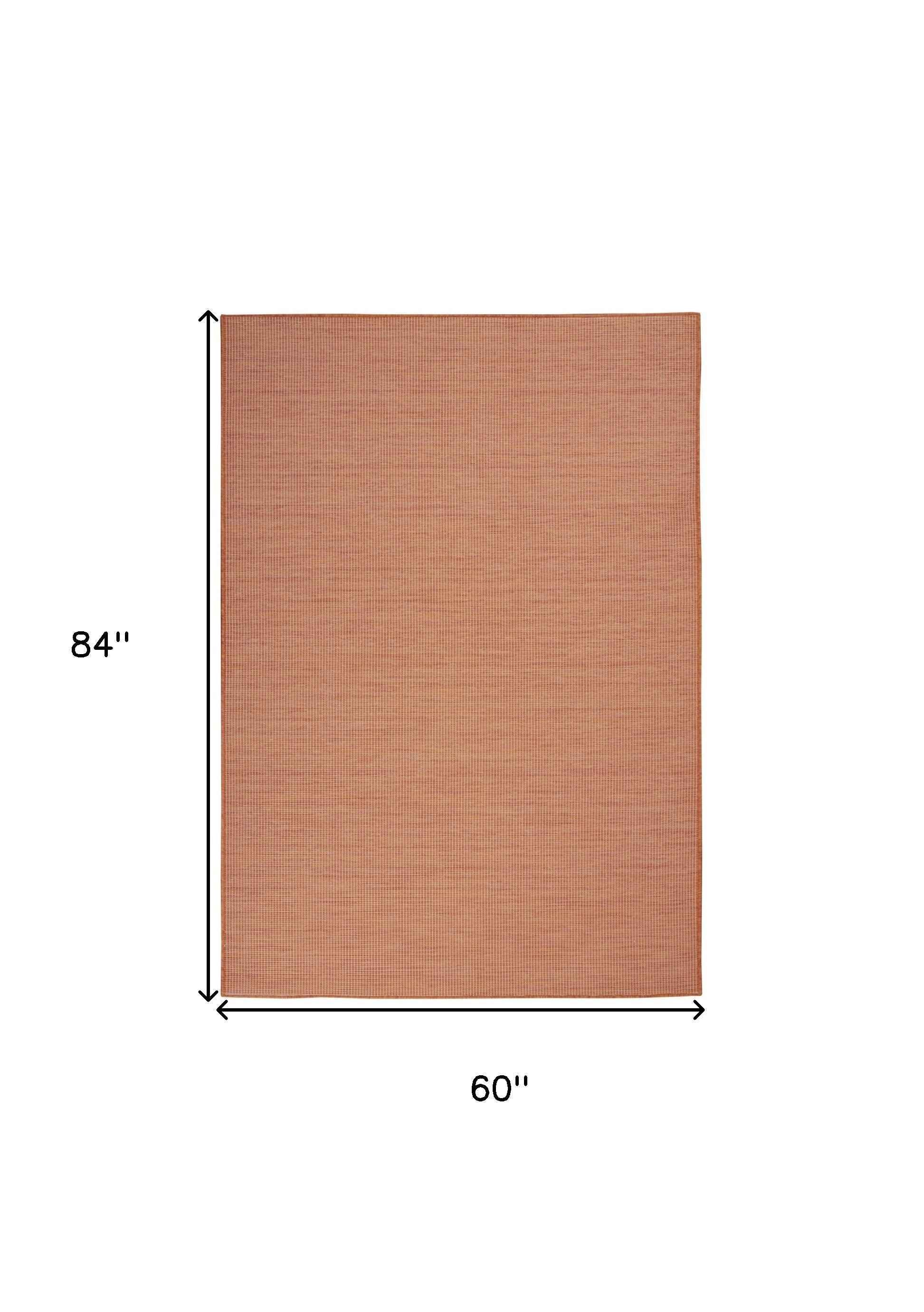 5' X 7' Terracotta Indoor Outdoor Area Rug