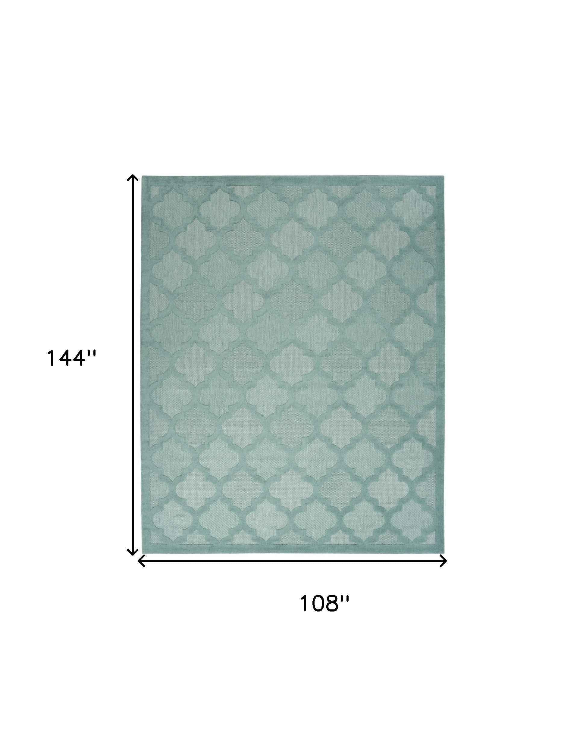 9' X 12' Aqua Indoor Outdoor Area Rug