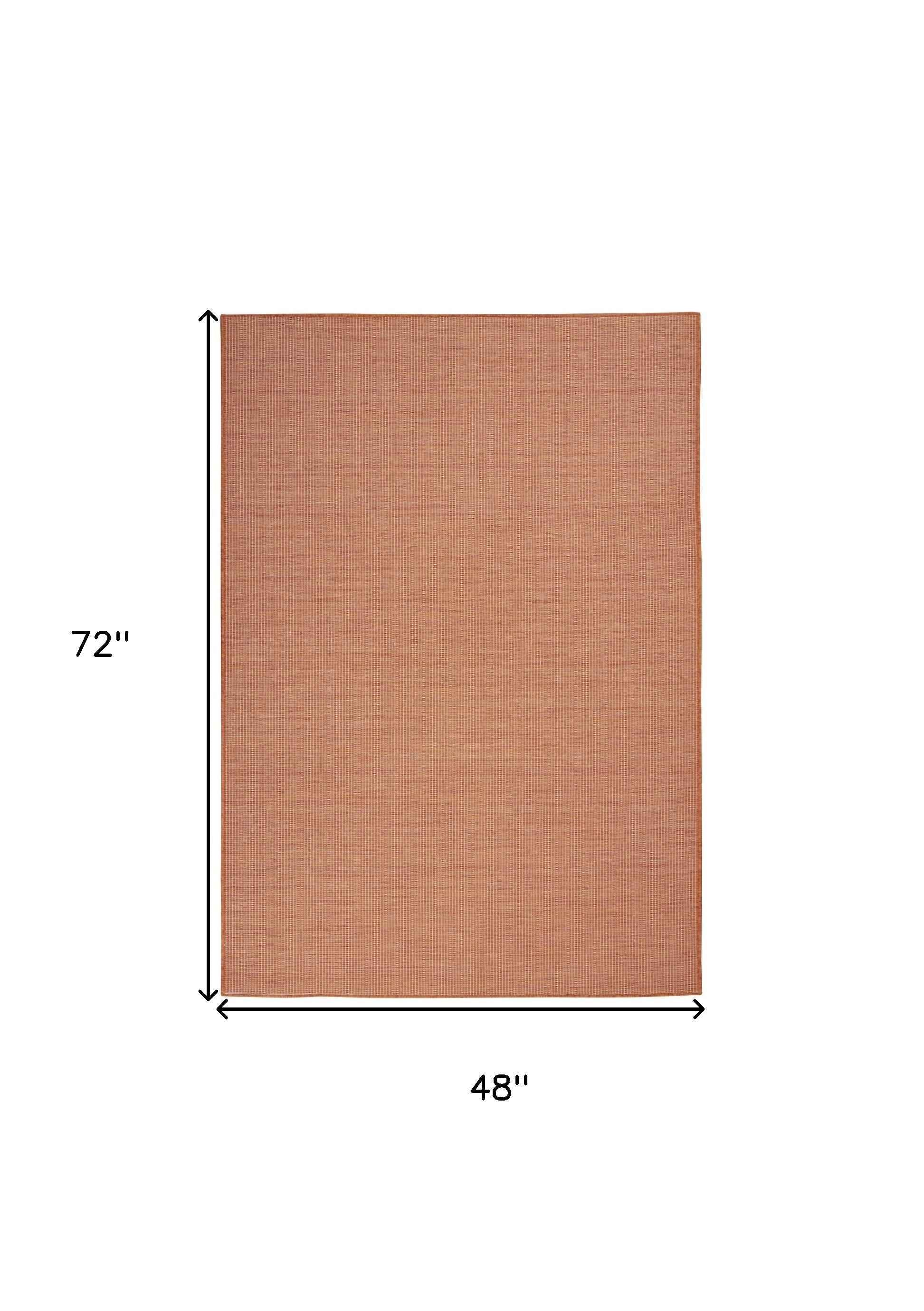 4' X 6' Terracotta Indoor Outdoor Area Rug