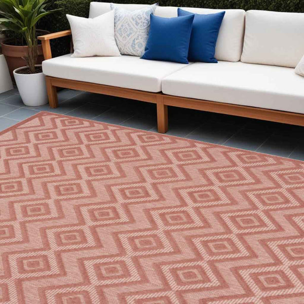 7' X 10' Orange Indoor Outdoor Area Rug Default Title