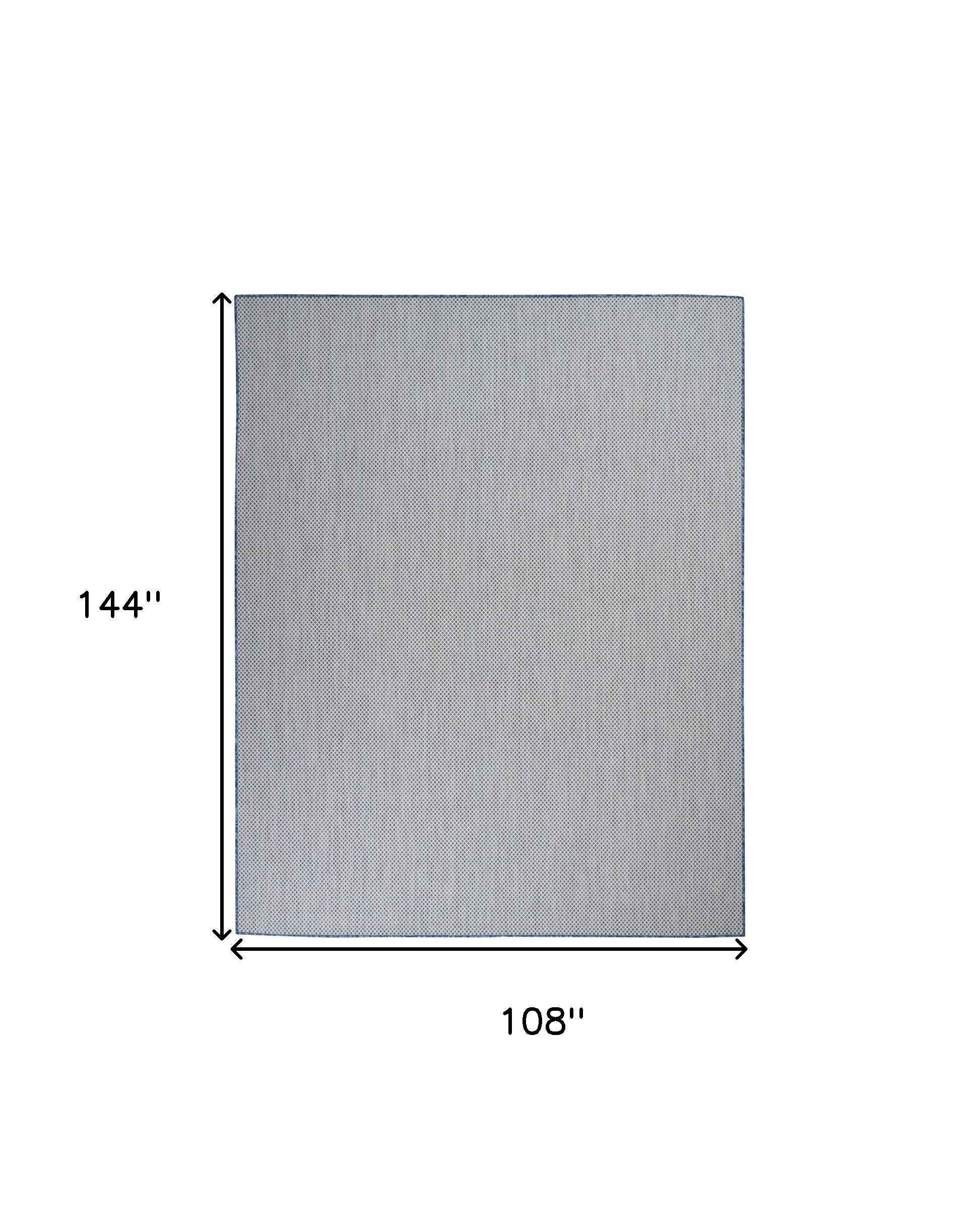 9' X 12' Blue And Ivory Indoor Outdoor Area Rug