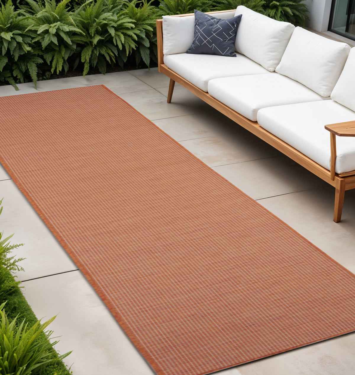 12' Terracotta Indoor Outdoor Area Rug