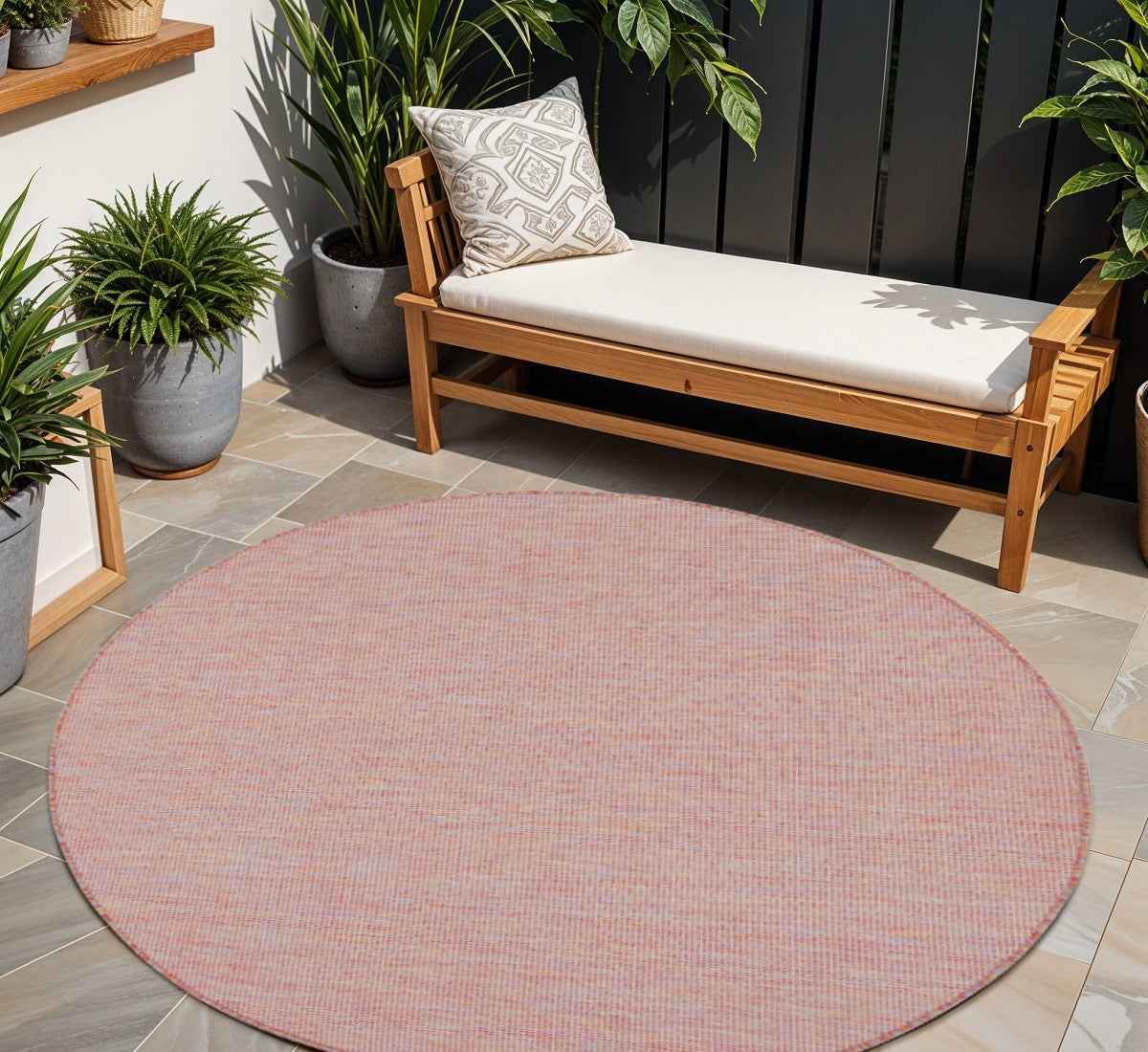 8' Rainbow Round Indoor Outdoor Area Rug