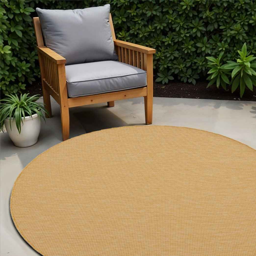 6' Yellow Indoor Outdoor Area Rug
