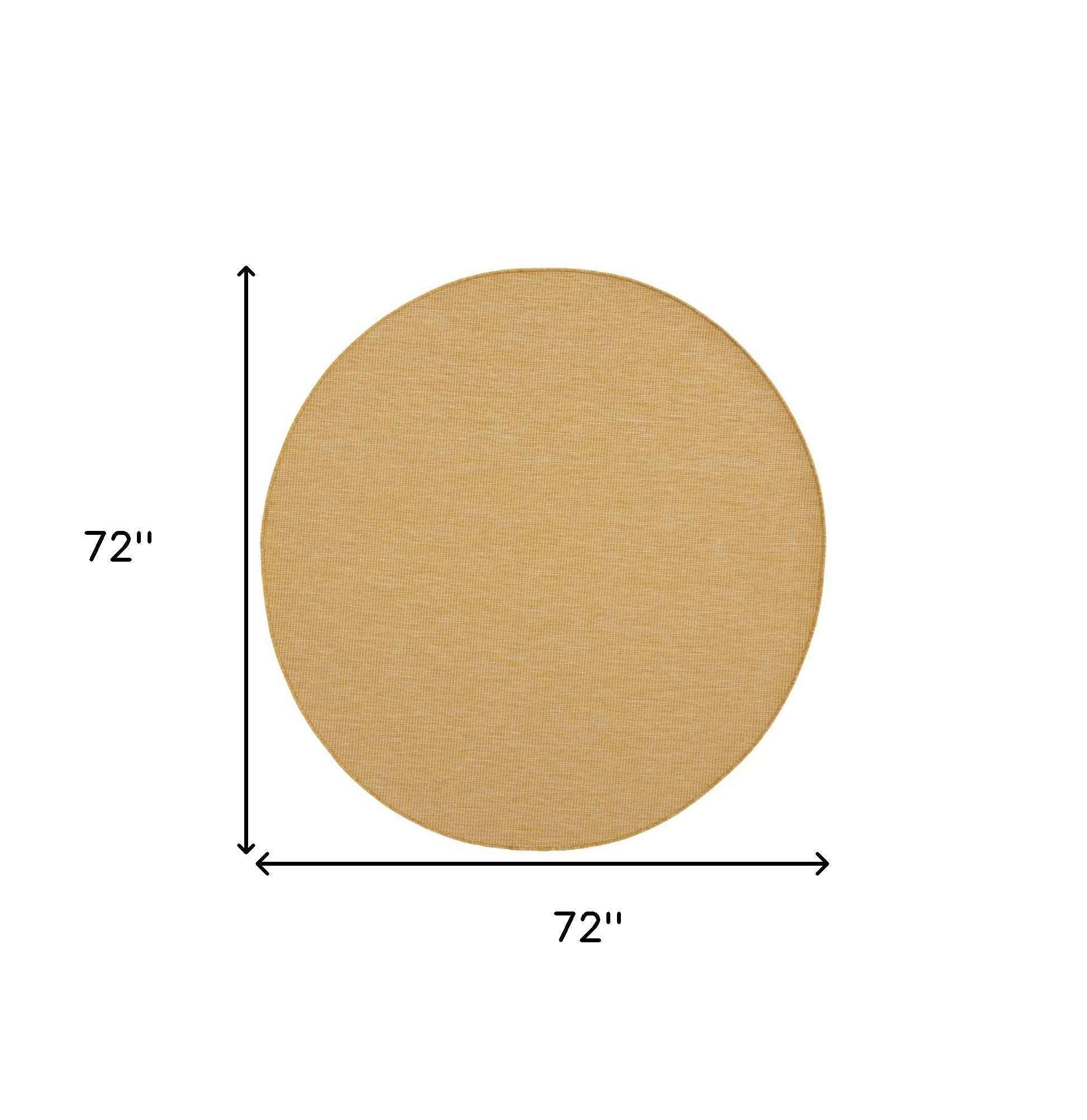 6' Yellow Indoor Outdoor Area Rug