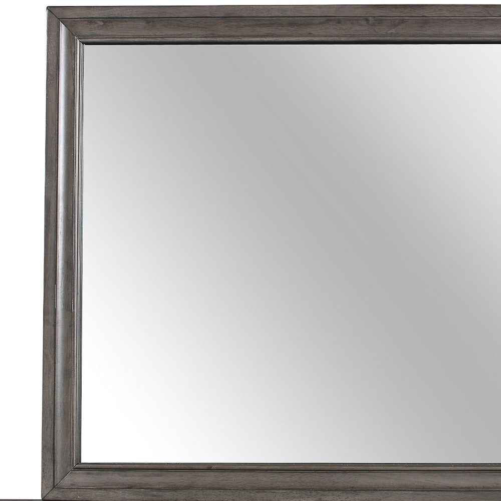 37" Gray Wood Framed Accent Mirror