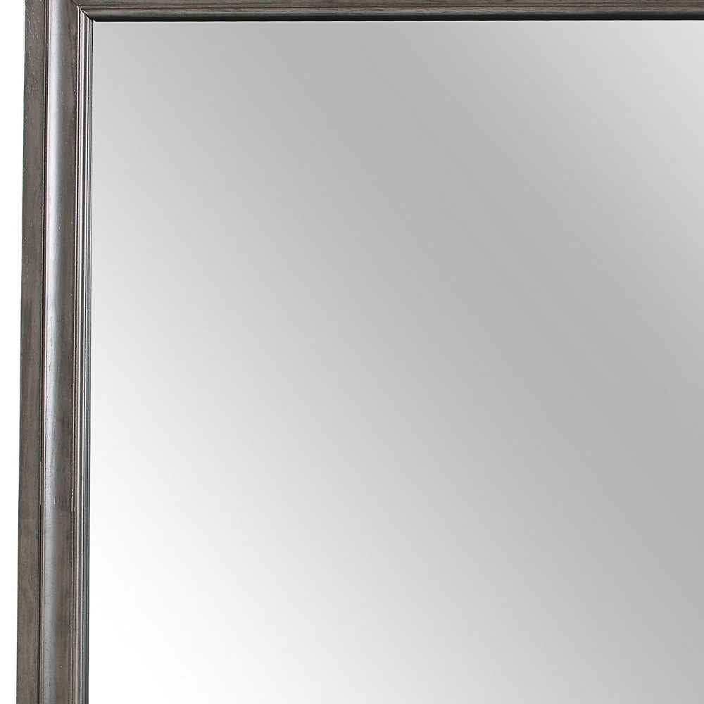 37" Gray Wood Framed Accent Mirror