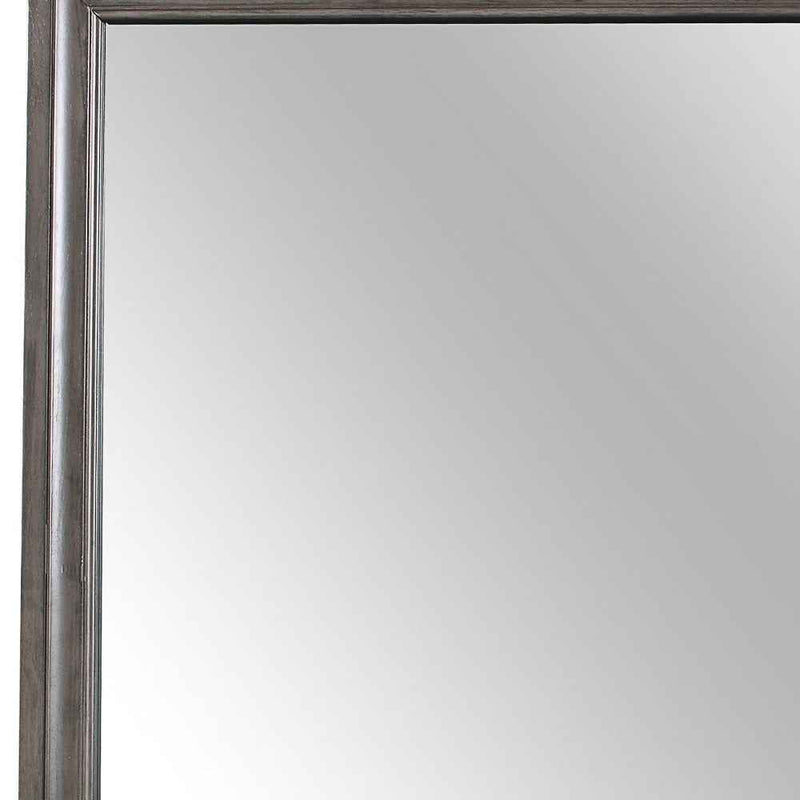 37" Gray Wood Framed Accent Mirror