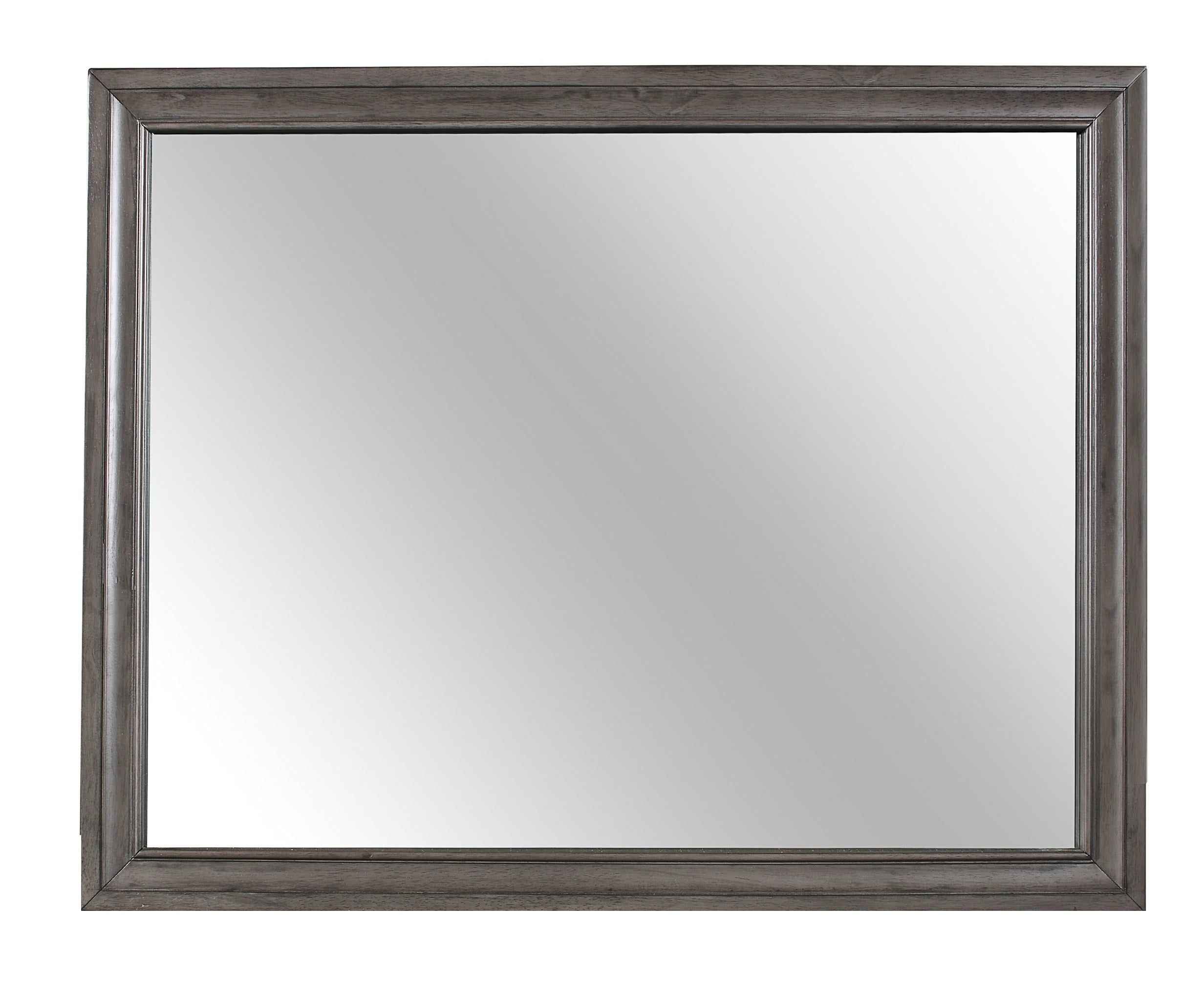 37" Gray Wood Framed Accent Mirror