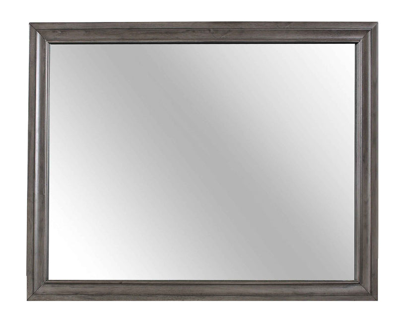 37" Gray Wood Framed Accent Mirror