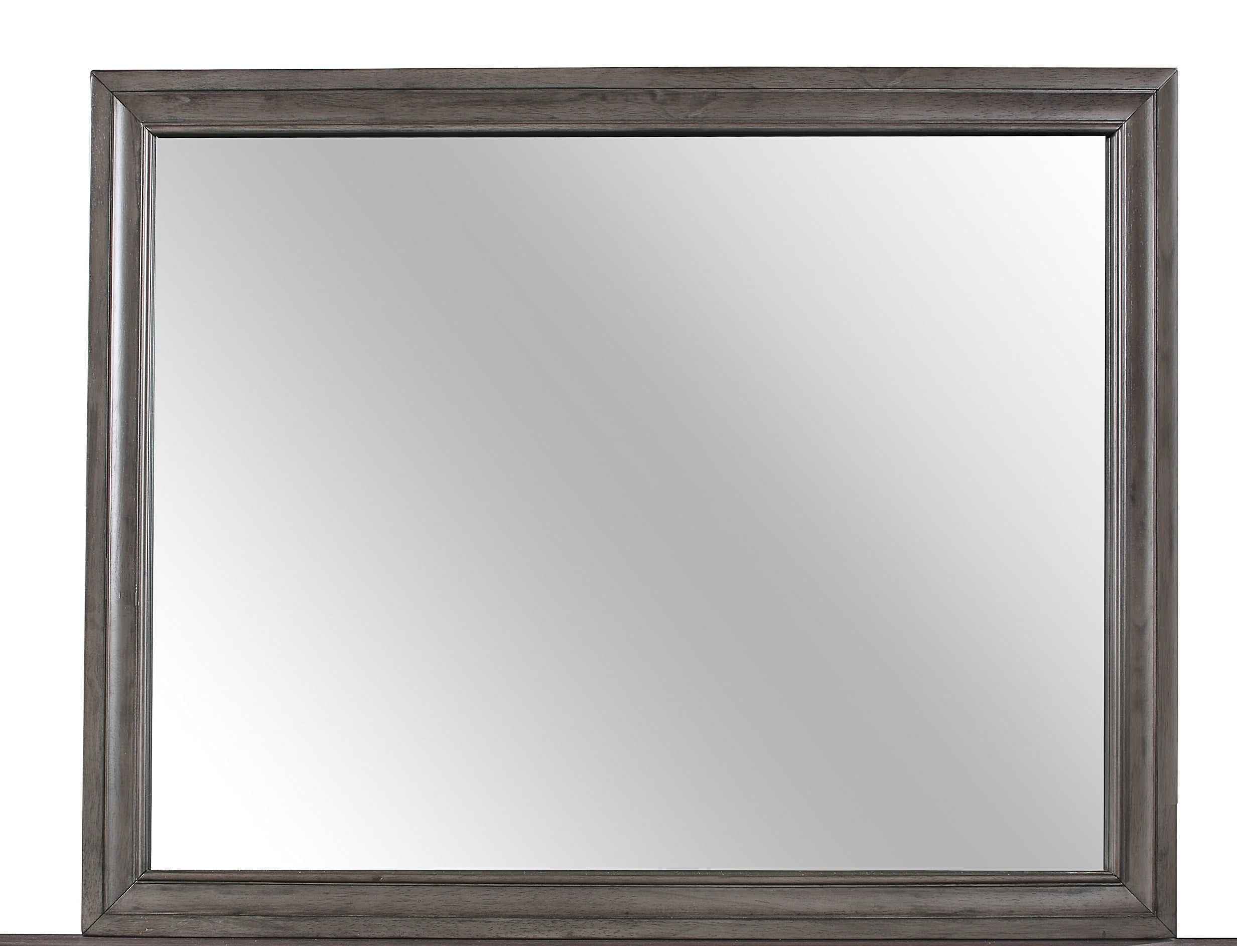 37" Gray Wood Framed Accent Mirror