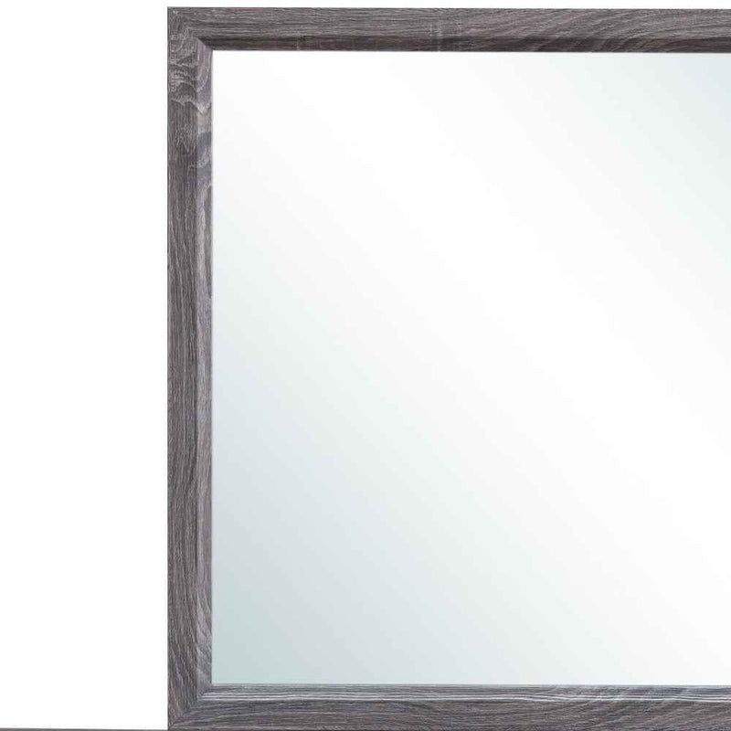 35" Dark Gray Wood Framed Accent Mirror