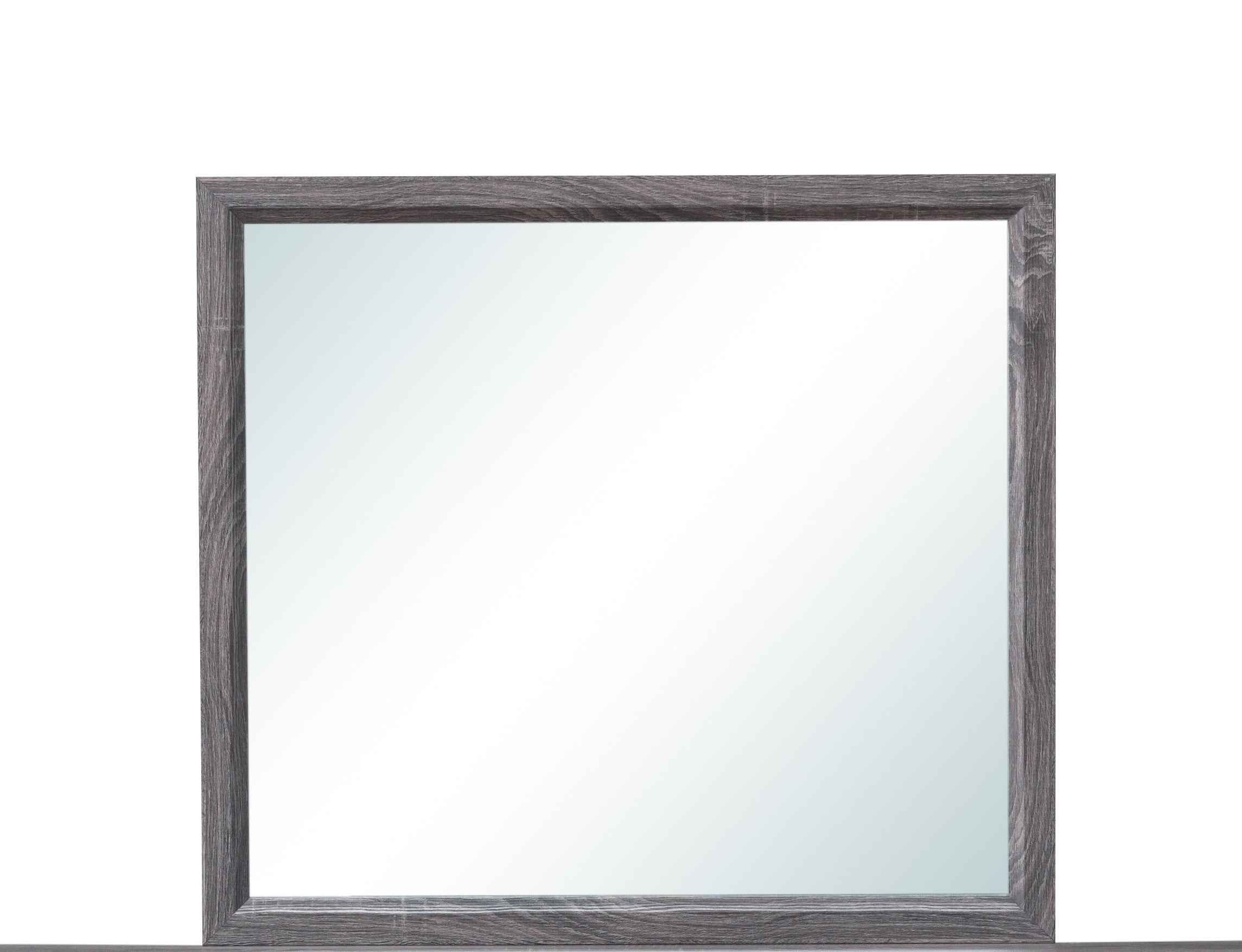 35" Dark Gray Wood Framed Accent Mirror
