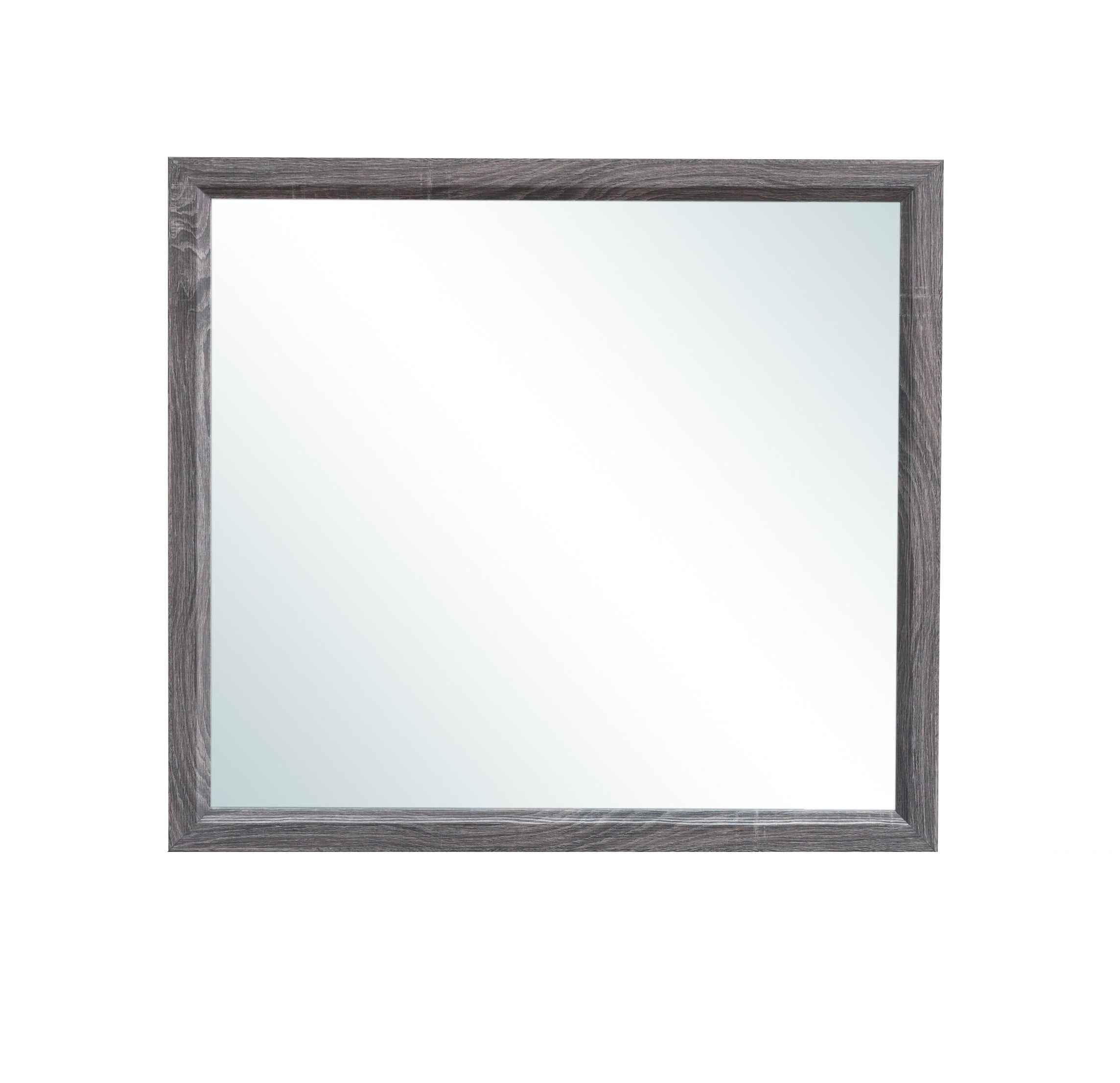 35" Dark Gray Wood Framed Accent Mirror