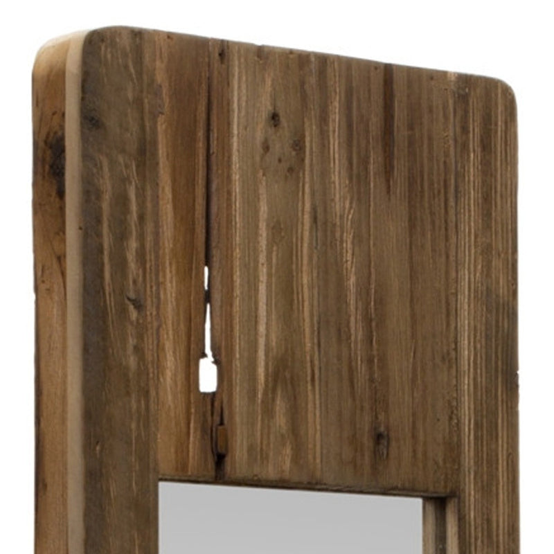 40" Brown Wood Framed Accent Mirror