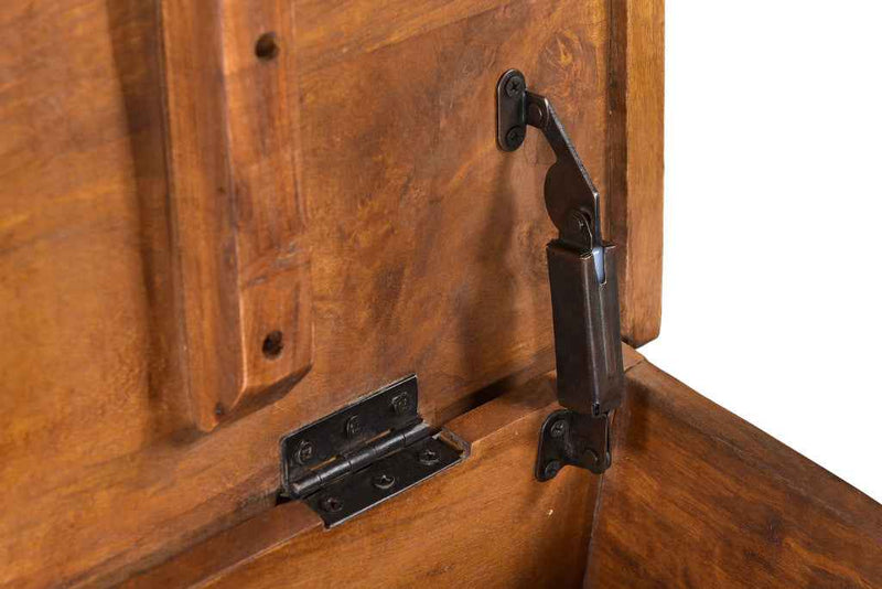 54" Black Solid Wood Distressed Lift Top Solid Coffee Table