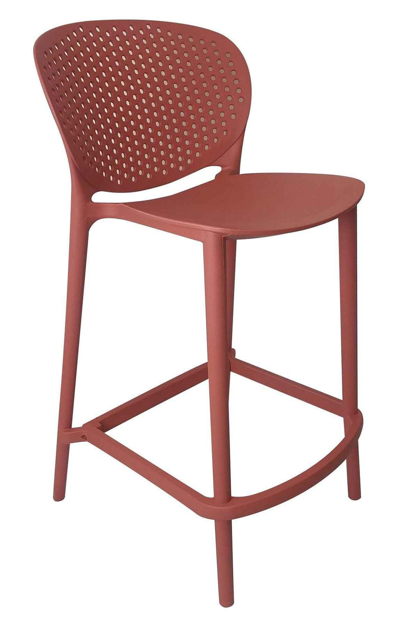 Set of Four 26" Orange Heavy Duty Plastic Low Back Counter Height Bar Chairs