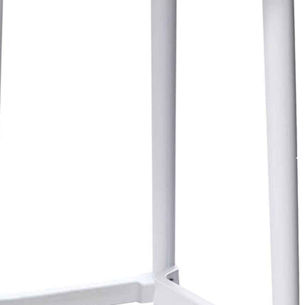 Set of Four 30" White Heavy Duty Plastic Low Back Bar Height Bar Chairs