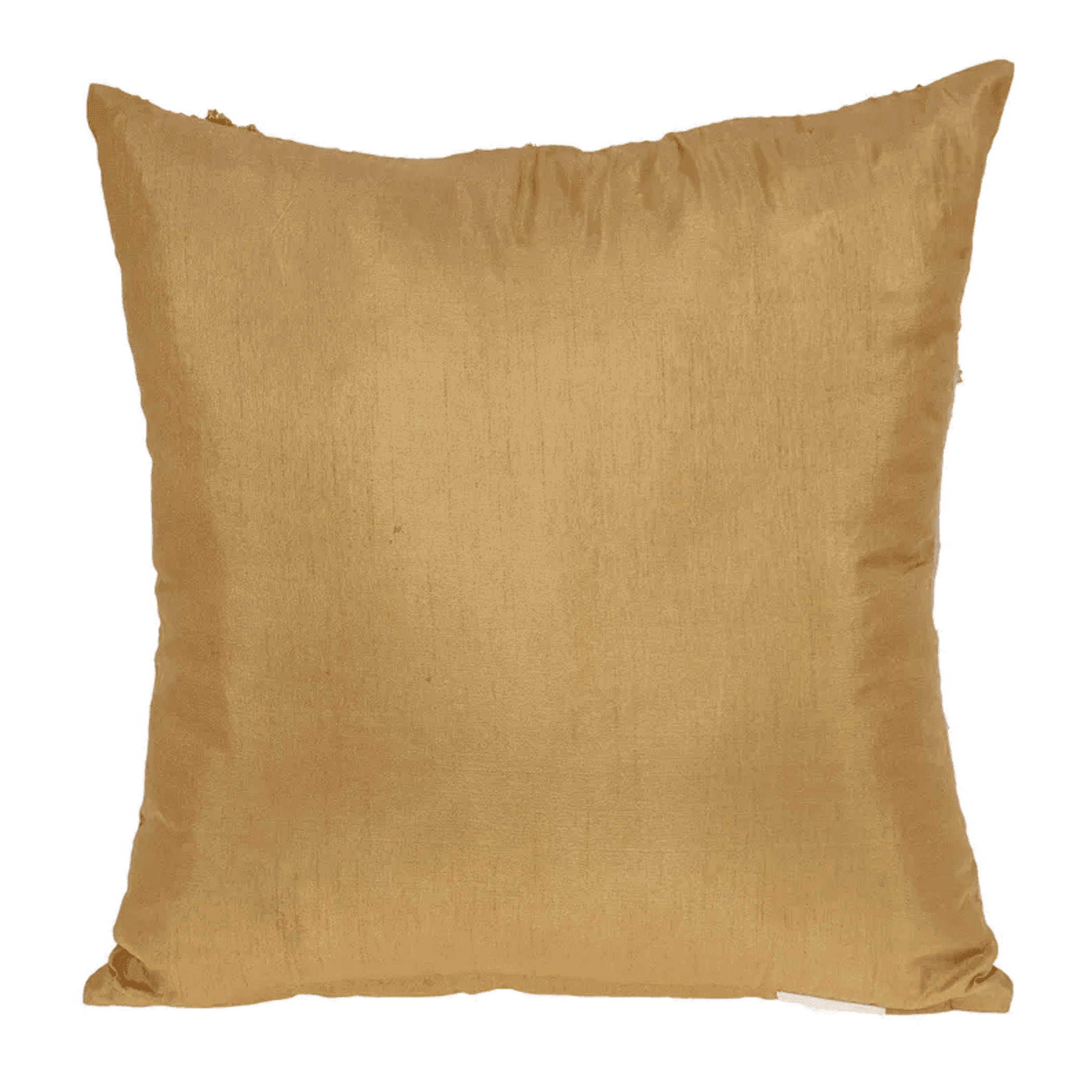 Beige solid pillow cover with smooth woven fabric, no visible pattern
